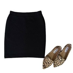 Loft Petites Black Textured Skirt XXSP